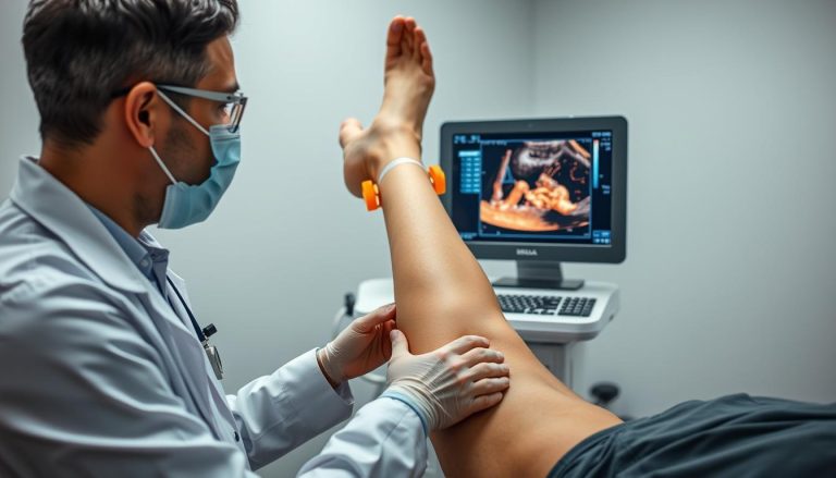 Badanie dopplera - lekarz wykonujący USG Doppler naczyń krwionośnych