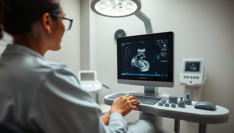 Badanie prenatalne USG wykonywane u kobiety w ciąży