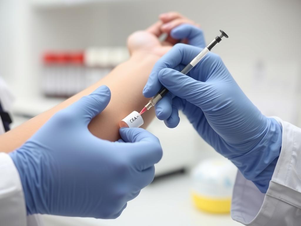Pobieranie krwi do badania CEA w laboratorium
